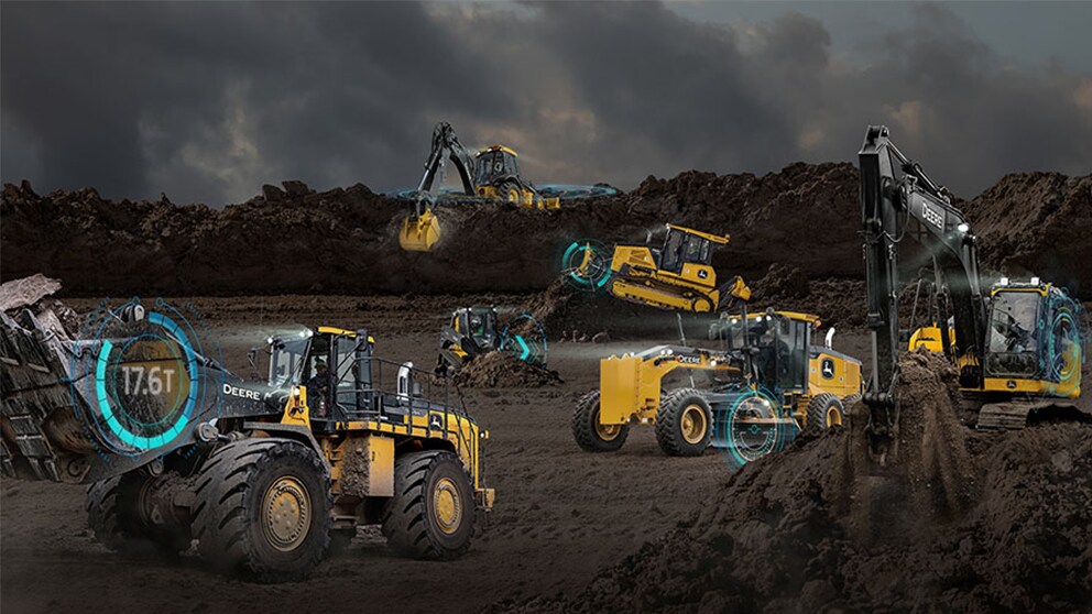 Un bulldozer transportant du béton